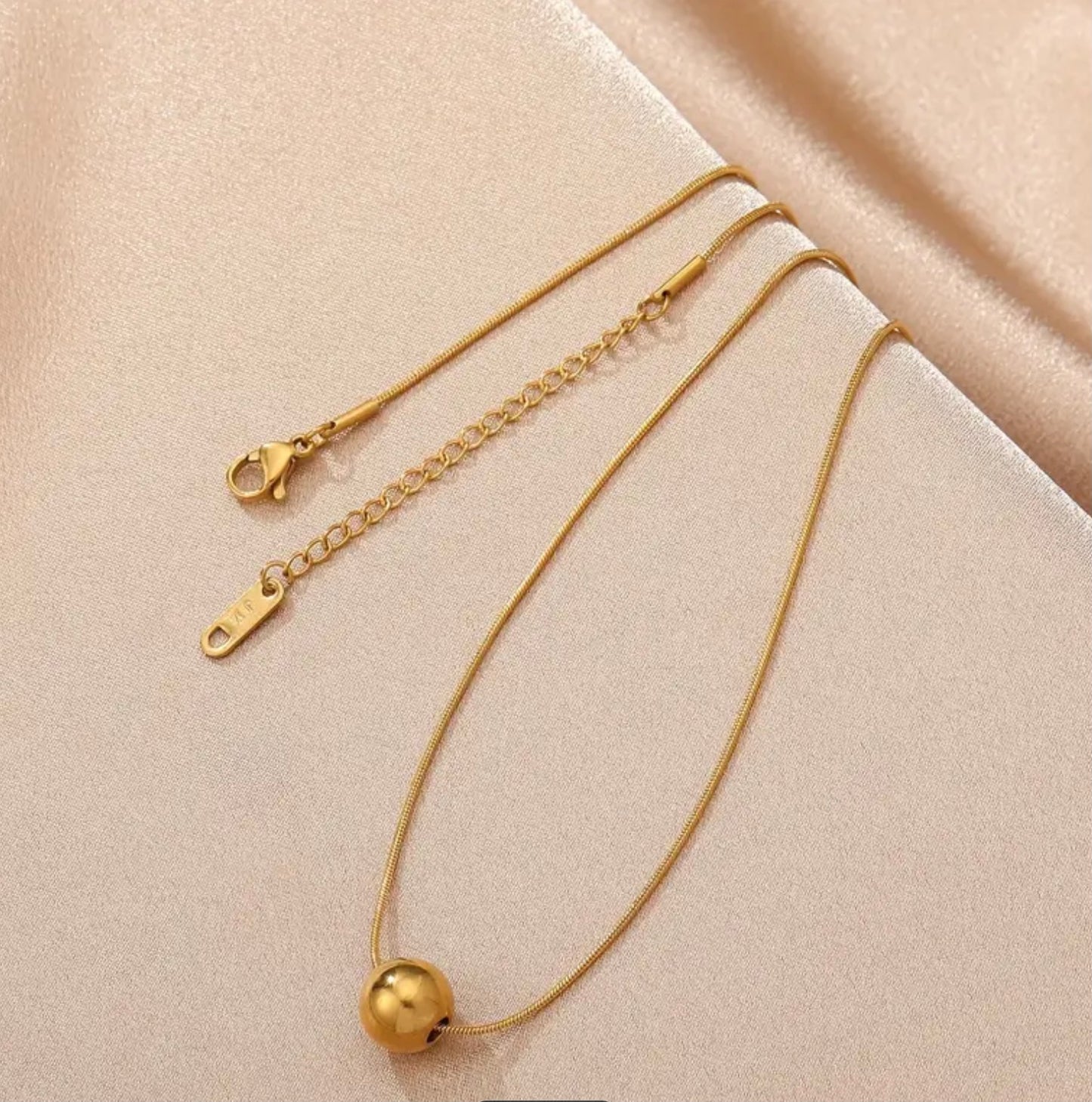 Luna Golden Bead Necklace