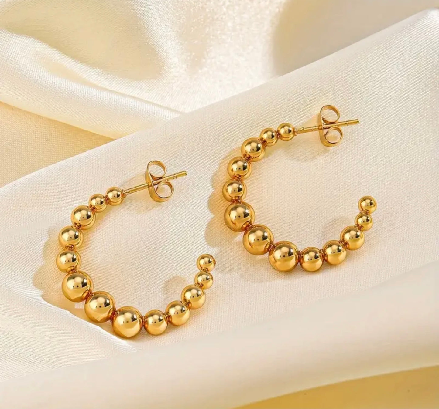 Luna Golden Bead Earrings