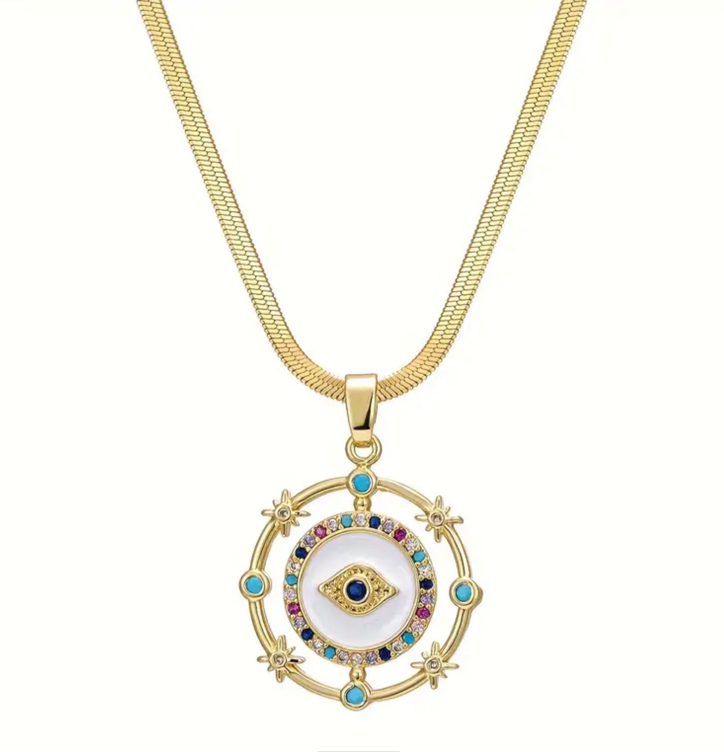 Dimond Stone Eye Necklace