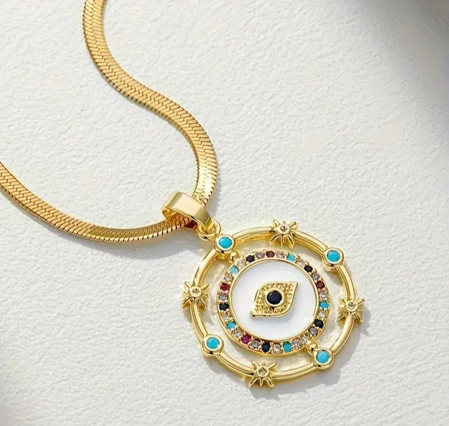 Dimond Stone Eye Necklace