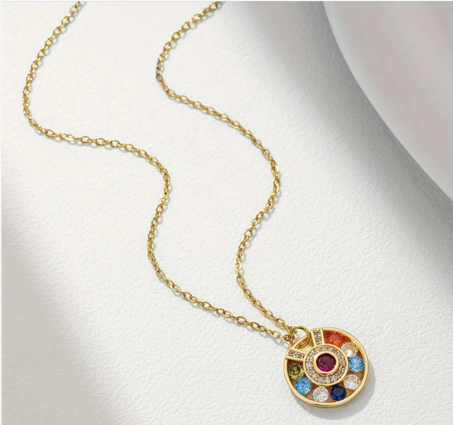 Circle Stone Necklace