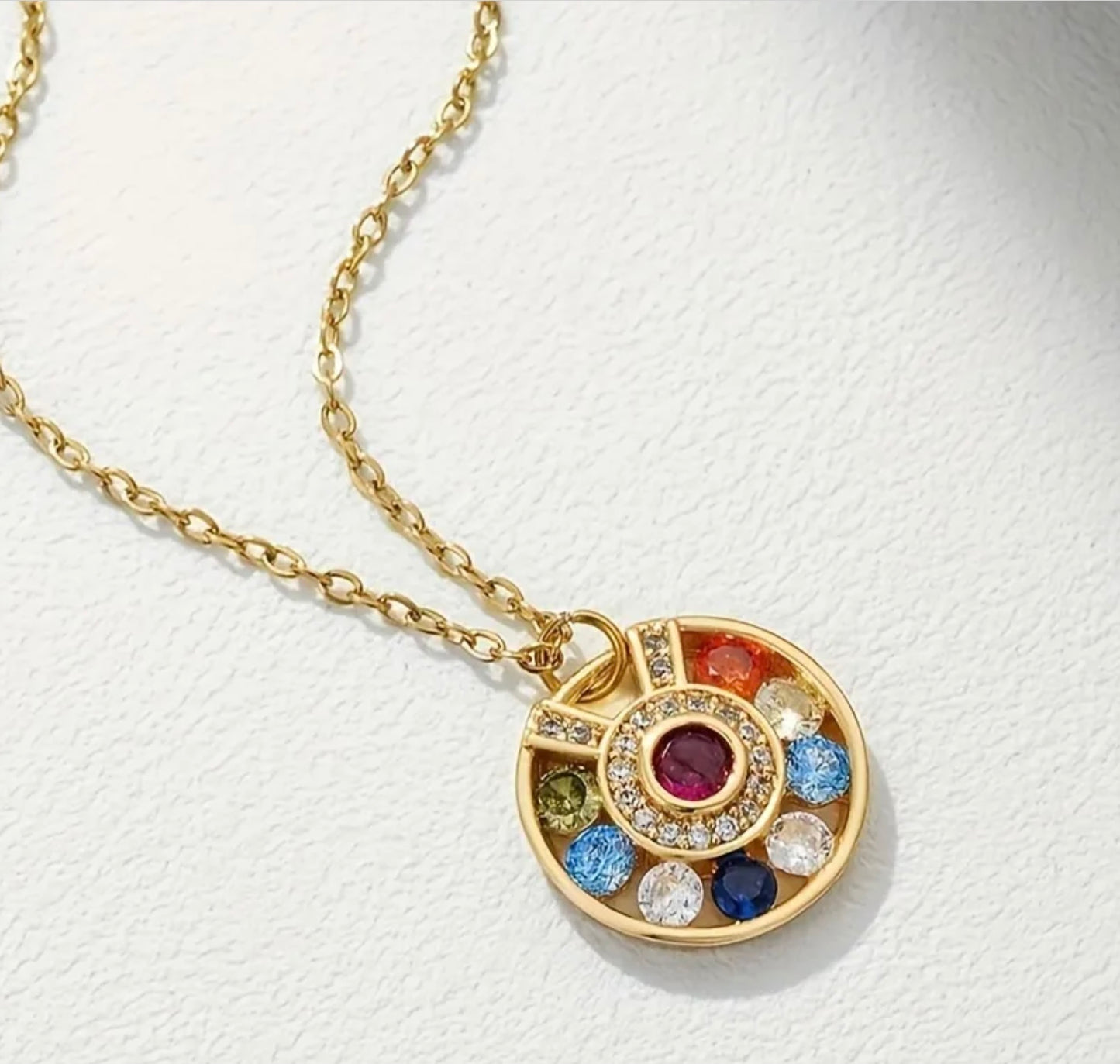 Circle Stone Necklace