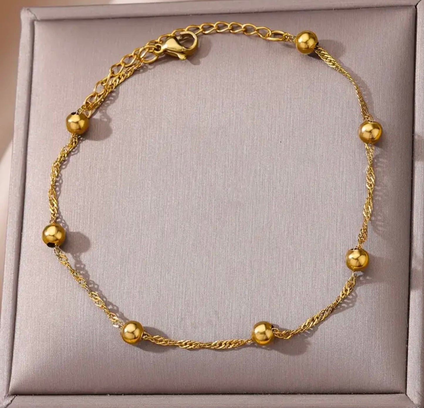 Luna Golden Bead Bracelet