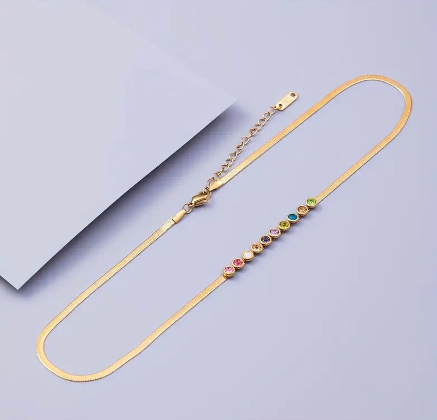 Spring Colorful Zirconia Necklace