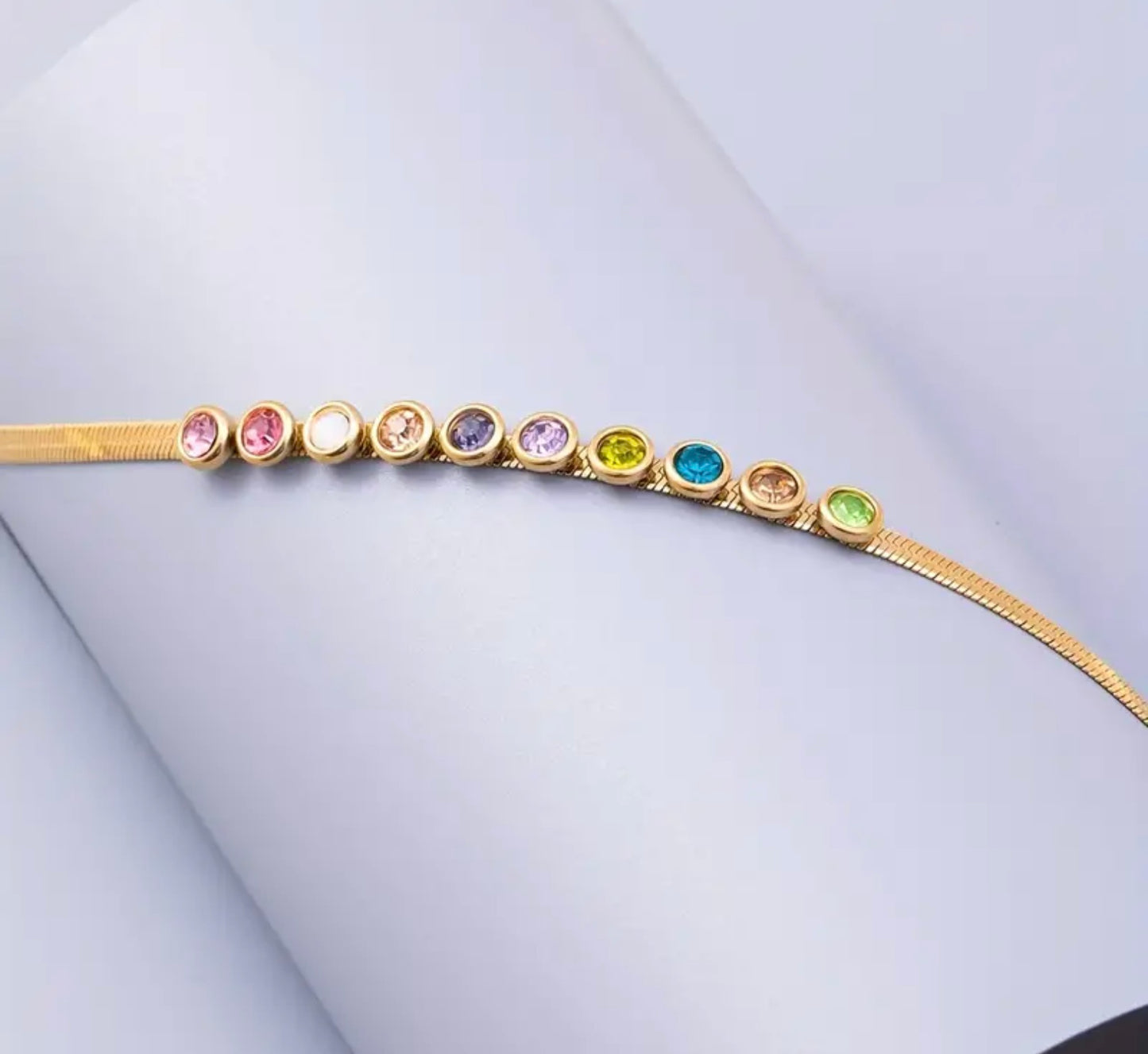 Spring Colorful Zirconia Necklace