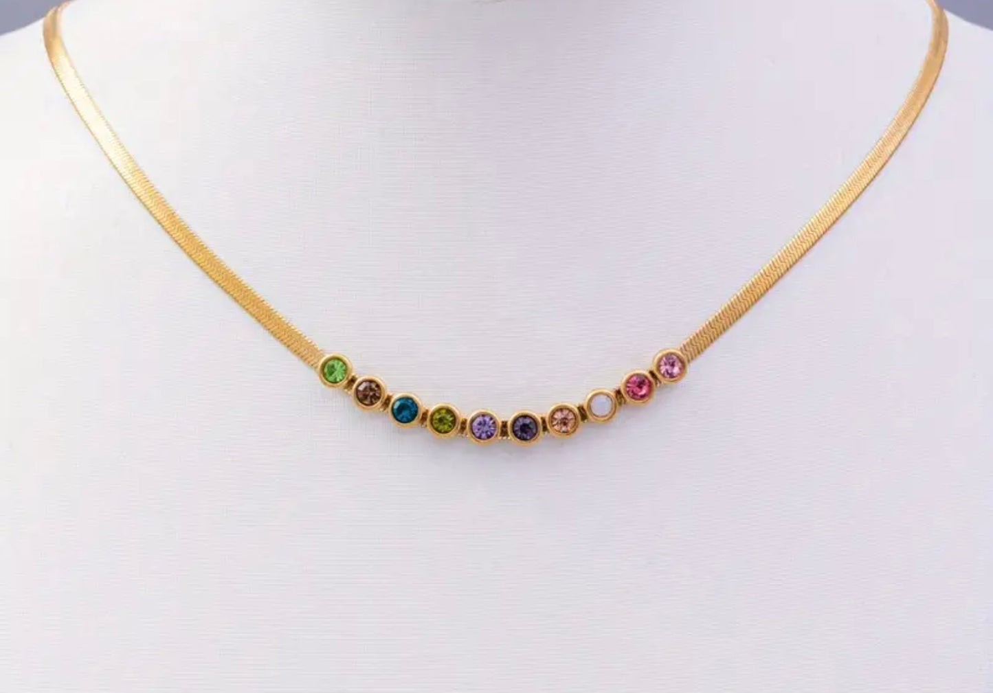 Spring Colorful Zirconia Necklace