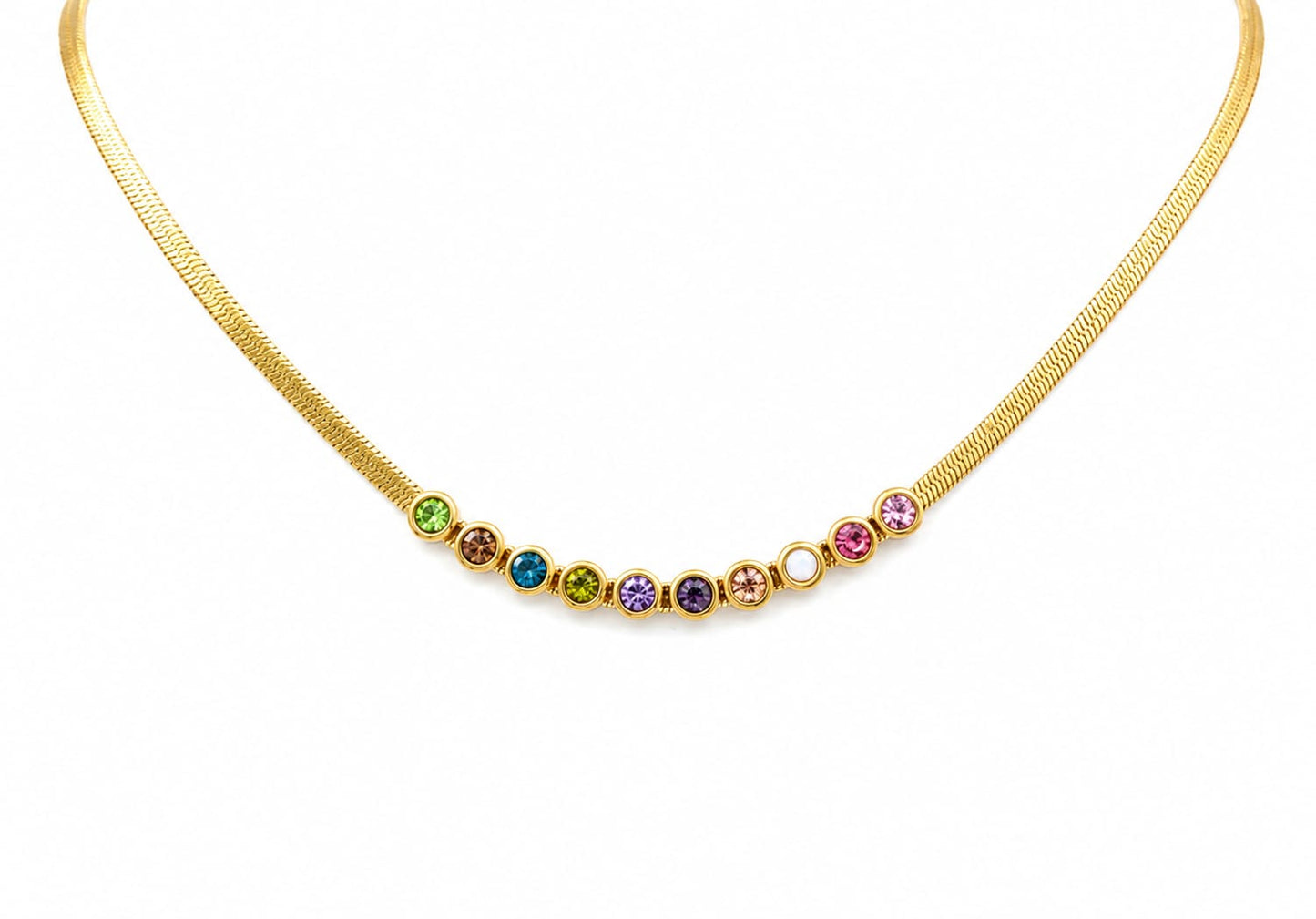 Spring Colorful  Zirconia Necklace