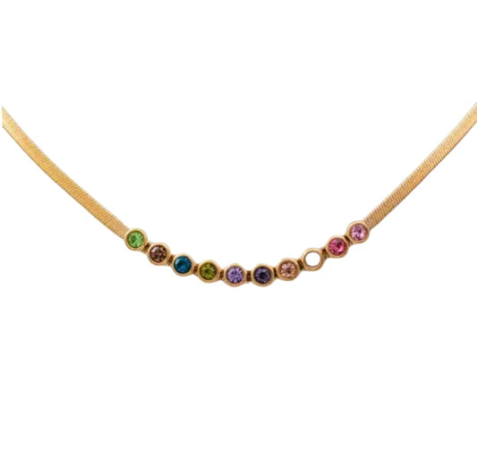 Spring Colorful  Zirconia Necklace