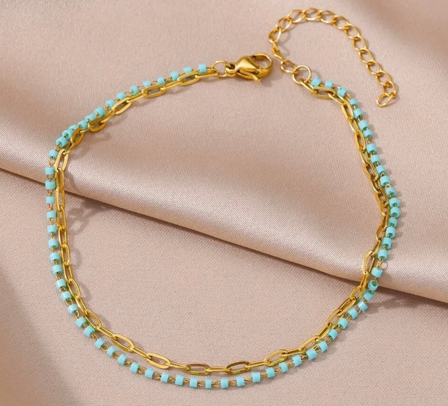 Boho Gold Turquoise Bracelet