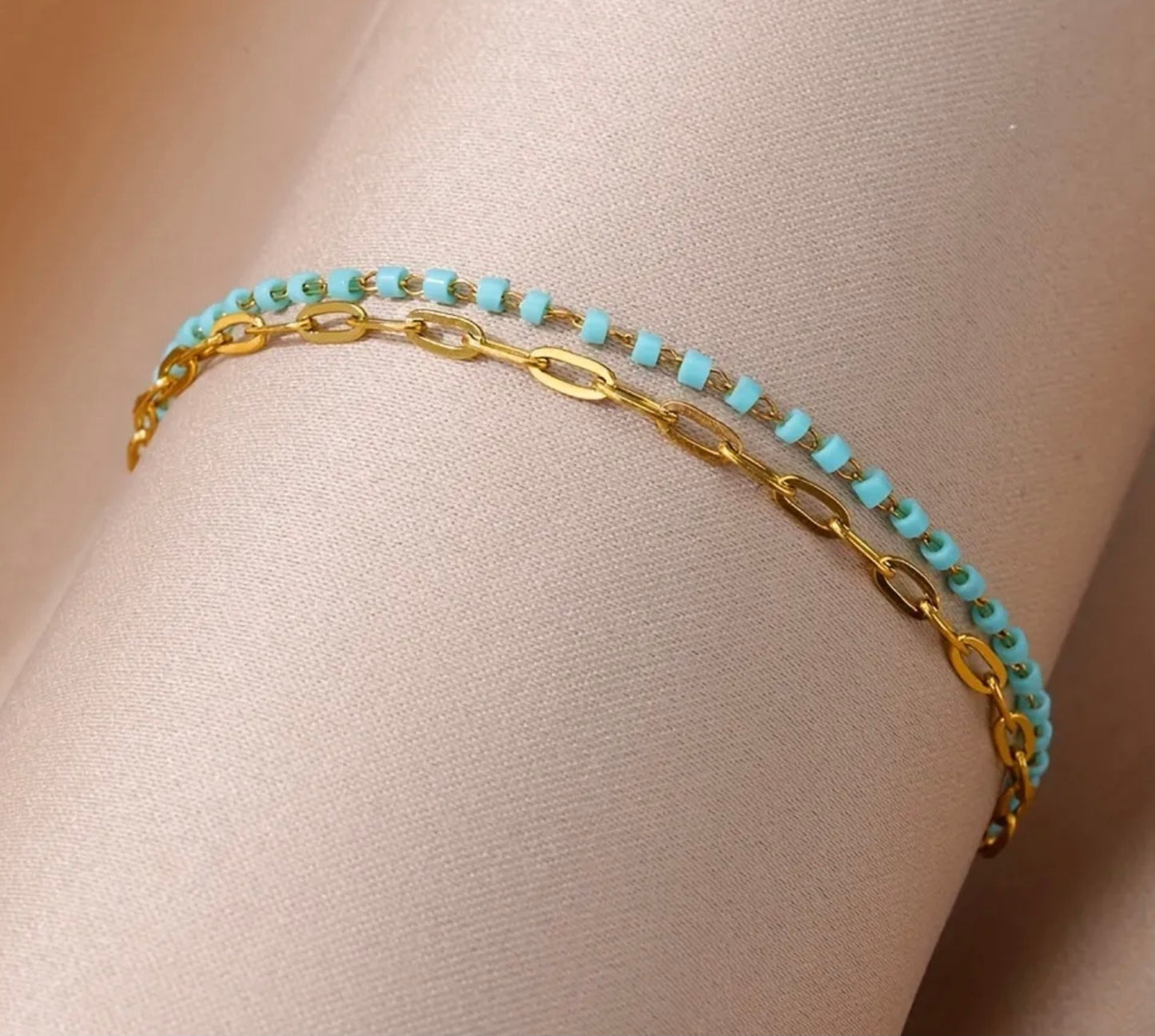 Boho Gold Turquoise Bracelet