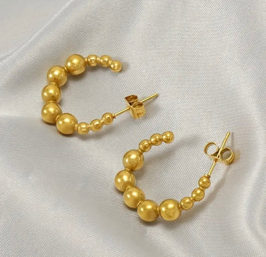Luna Golden Bead Earrings