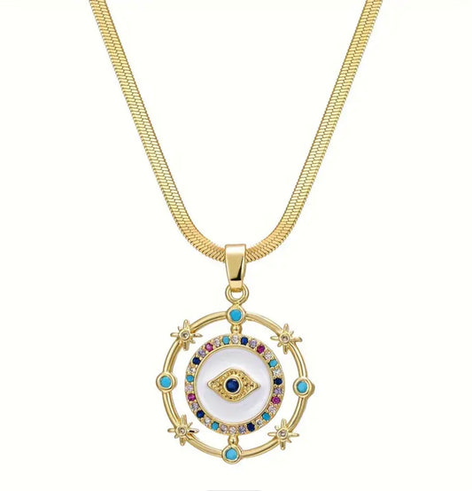 Dimond Stone Eye Necklace