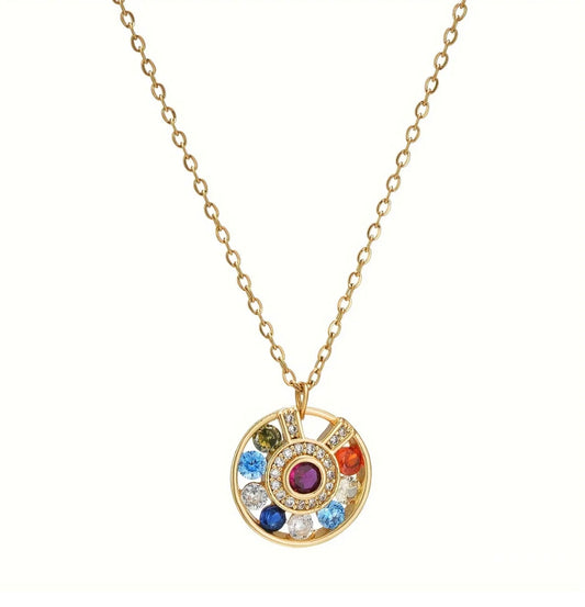 Circle Stone Necklace