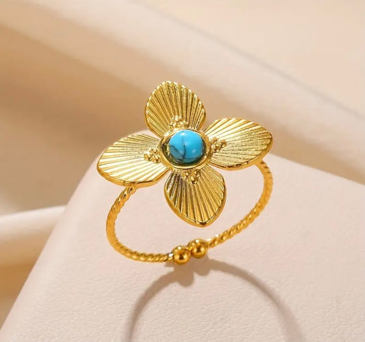 Flower Turquoise Ring