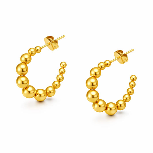 Luna Golden Bead Earrings