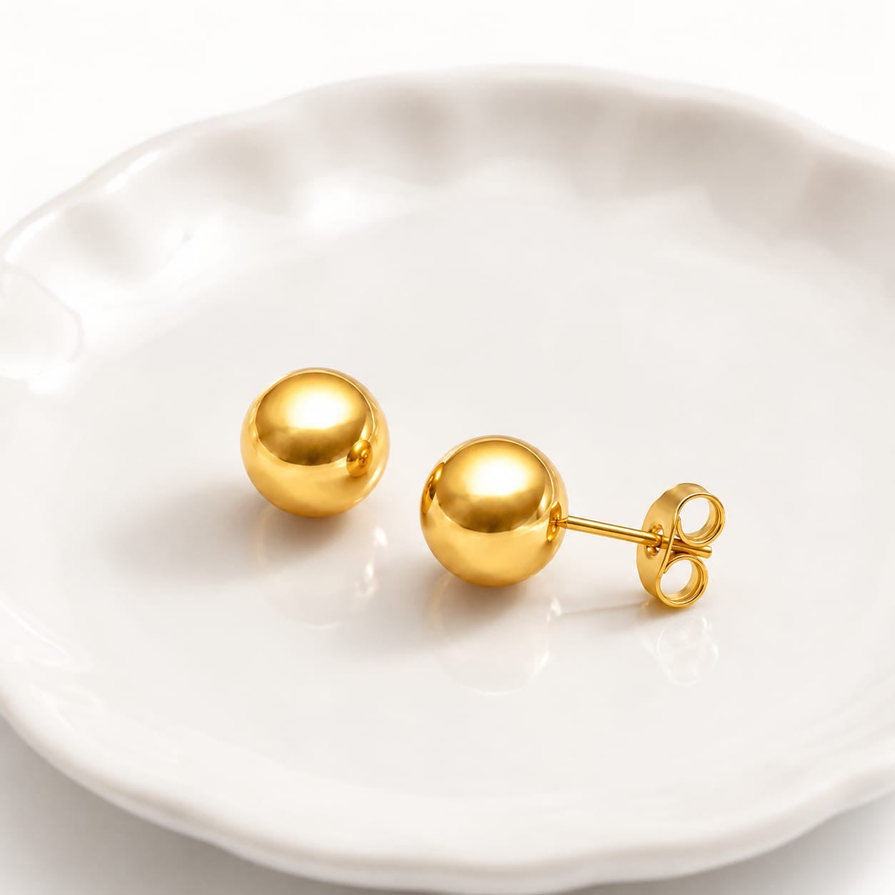 Luna A Golden Bead Earrings