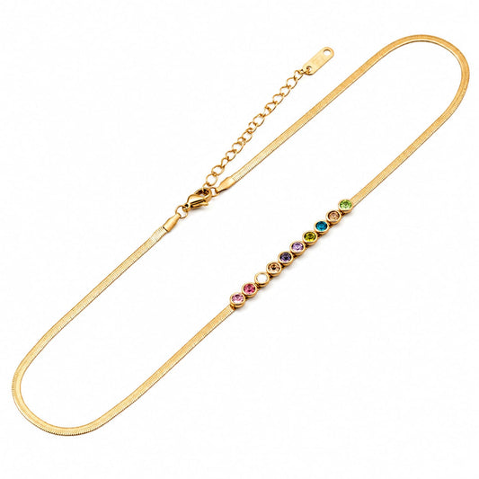 Spring Colorful  Zirconia Necklace